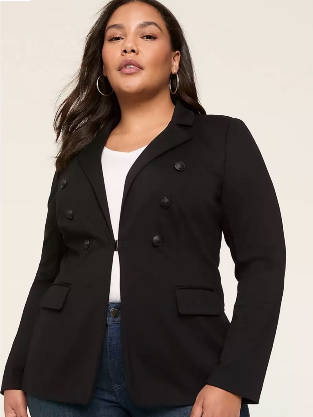 Lane Bryant The Bryant Blazer Size 20 Women Black Jacket Coat Ponte NWT